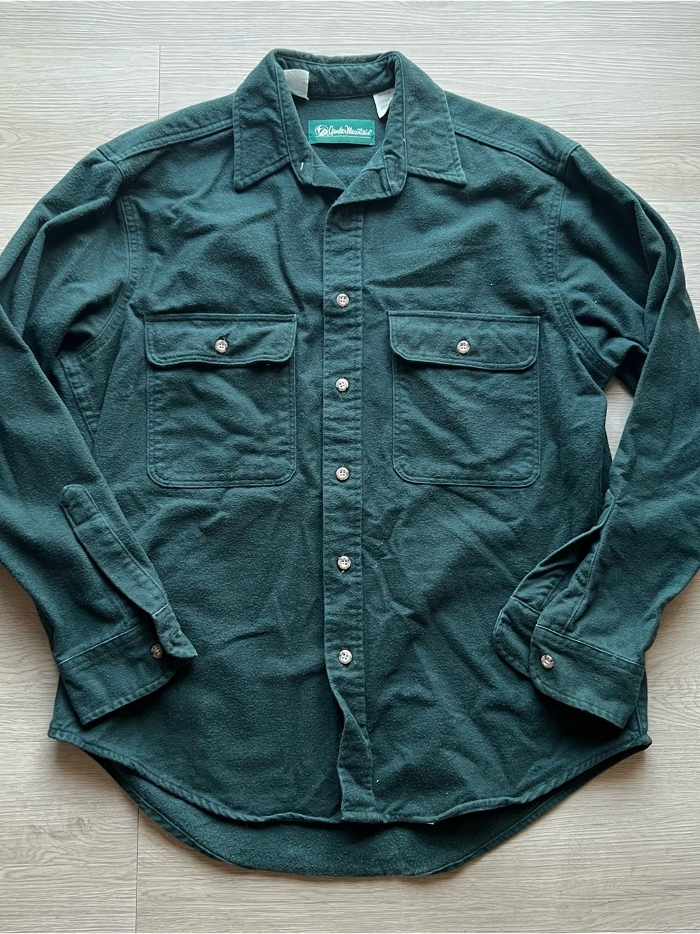 Green Button-Front Men's Shirt Jacket